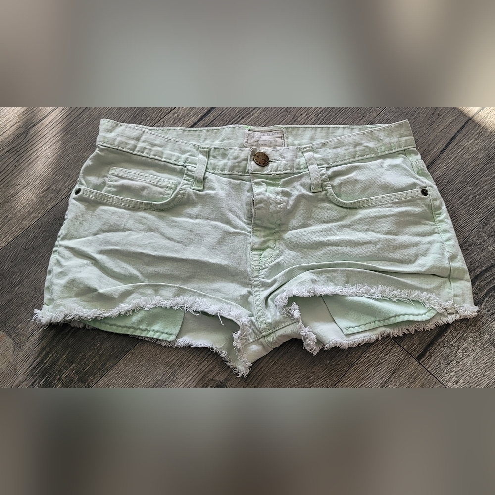 Current/Elliott Mint Green Denim Shorts